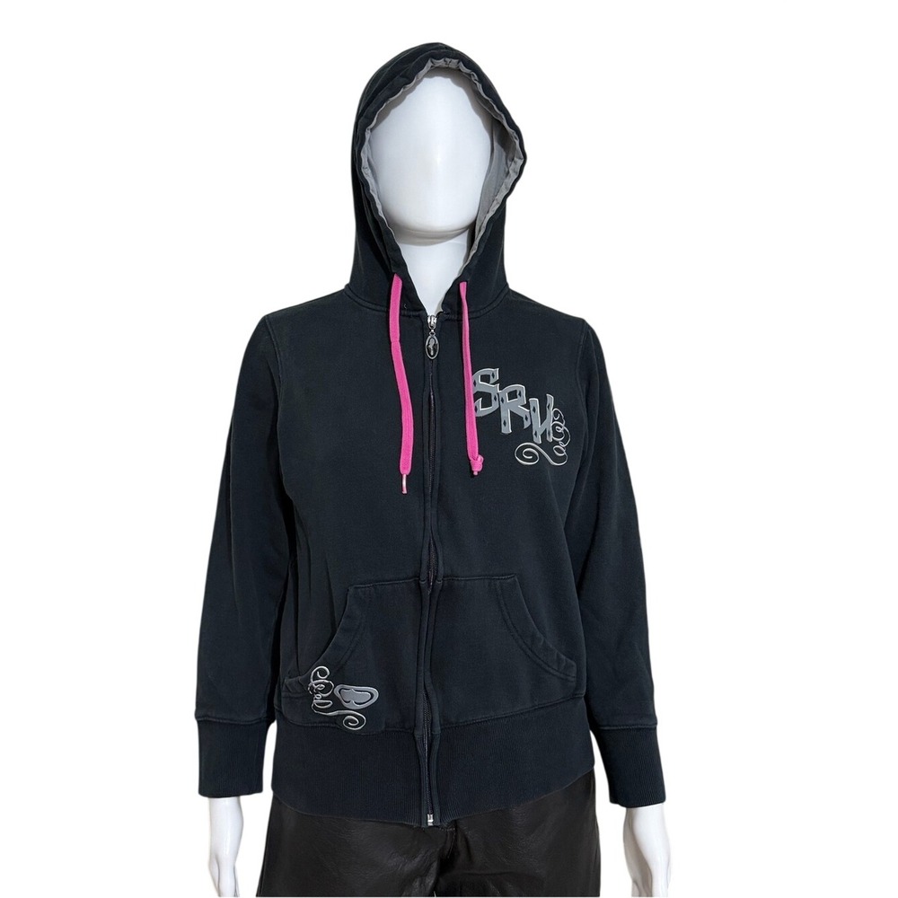 SRH Black Front Zip Hoodie Girls Size Large